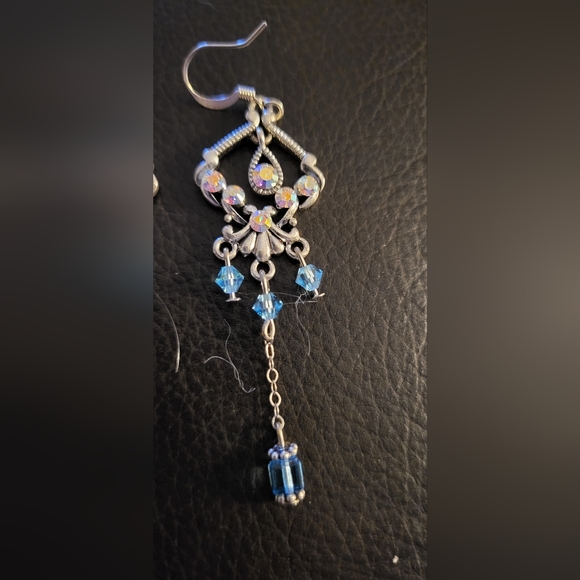 Blue Chandelier Earrings - Picture 3 of 3